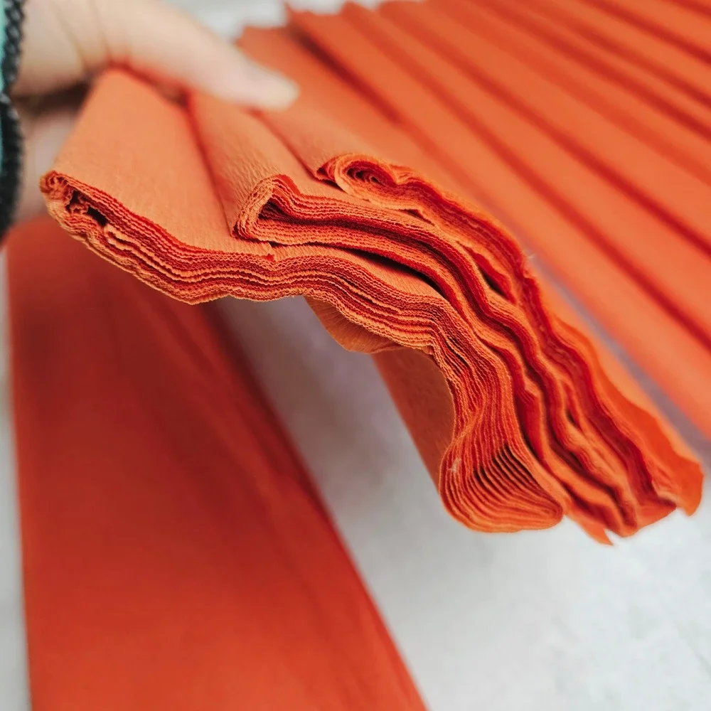 Spectra Art Crepe Paper Burnt Orange Flameproof Folds 20in‎ x 7.5ft 12ct Vintage